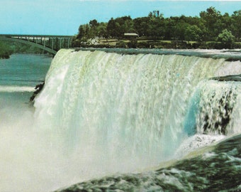 American Falls from Goat Island - Niagara Falls, New York - Vintage Postcard