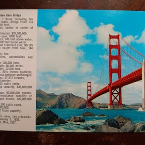 Cartão Postal Golden Gate Bridge - São Francisco, Califórnia - Vintage