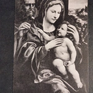 Galleria Borghese - Sacra Famiglia (Sodoma) - Roma - Vintage Postkarte