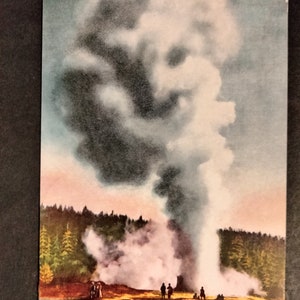 Geyser géant - Parc national de Yellowstone - Carte postale vintage