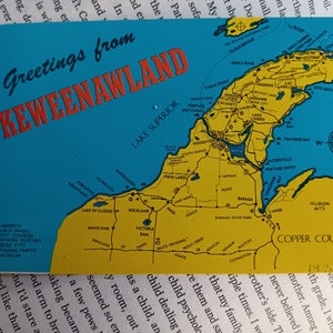 Cartão Postal Saudação de Keweenawland - Península Superior de Michigan - Vintage