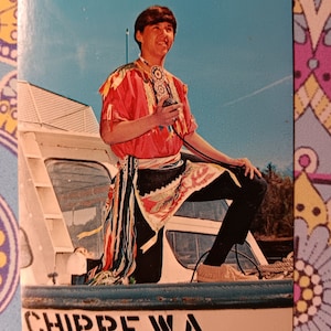 Cartão Postal Randy Little Eagle - Native Winnebago Indian - Vintage