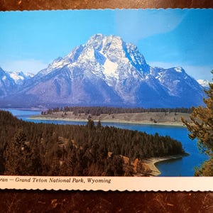 Mont Moran - Le parc national de Grand Teton - Wyoming - Carte postale vintage 1980