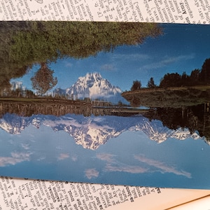 Mt. Moran - Le parc national du Grand Teton - Ox Bow Bend de la rivière Snake - carte postale vintage