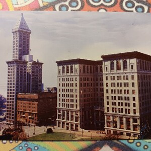 Cartão Postal Smith Tower - Court House & City Hall - Seattle, Washington - Vintage