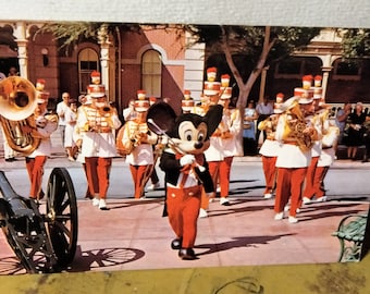 Cartão Postal Mickey Mouse & Disneyland Band - Disneylândia - Vintage