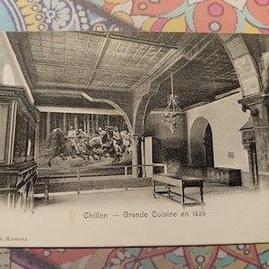 Chillon - Grande Cuisine en 1439 - Suisse - Carte postale vintage