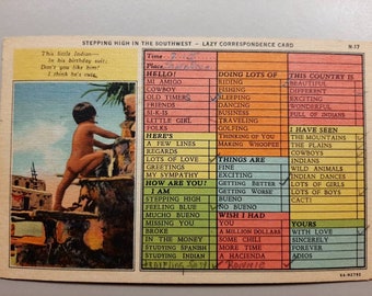 Stepping High in the Southwest -Lazy Correspondence Card - 1955 Vintage Postcard