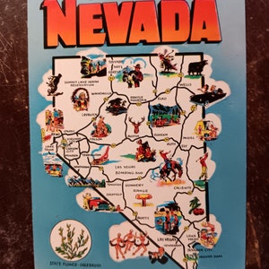 Salutations du Nevada - carte postale vintage