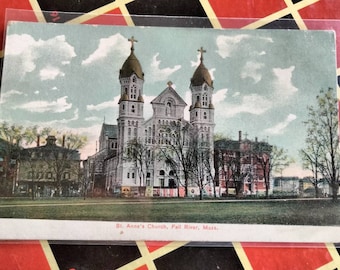 St. Anne's Church - Fall River, Massachusetts - Vintage briefkaart