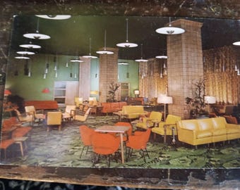Main Lobby - Chicago YMCA Hotel - Vintage Postcard