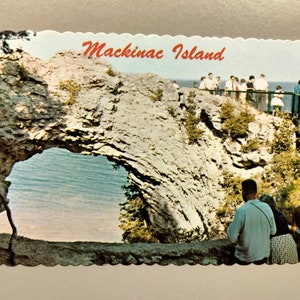 Arch Rock - Mackinac Island, Michigan -  Vintage Postcard