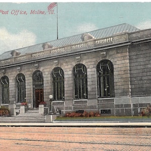 Ufficio postale - Moline, Illinois - cartolina d'epoca 1916