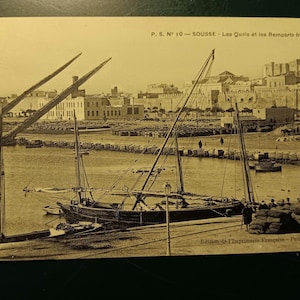 Sousse - Les Quais et les Remparte avant de Merb- Tunisie - Carte postale vintage