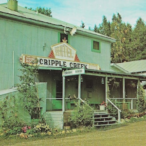 Villaggio minerario di Cripple Creek a Pasqua, Alaska - Cartolina d'epoca