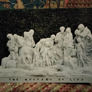 The Mystery of Life - Forest Lawn Memorial Park - Glendale, California - Vintage Postcard