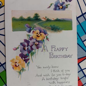A Happy Birthday - 1914 Vintage Postcard
