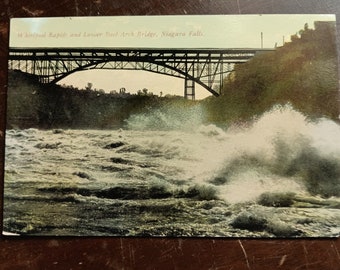 Unterwasseraufnahme von der Sprudelbrücke Strom aus Niagara Falls - Vintage Ansichtskarte