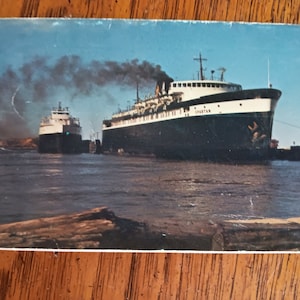 Car Ferries - Kewaunee Harbor - to and from Ludington & Frankfort, Kentucky- 1984 Vintage Postcard