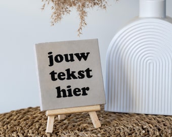 Keramikfliese mit eigenem Text | personalisierte Fliese in Wunschfarbe | handgemachtes Geschenk