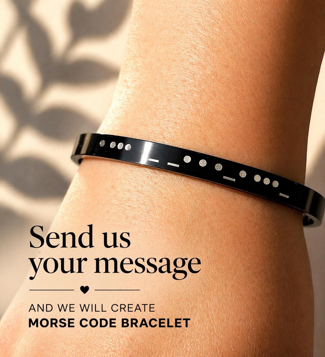 Morse Code Cuff Bracelet | Gold, Silver or Black Gold | Secret Message ...