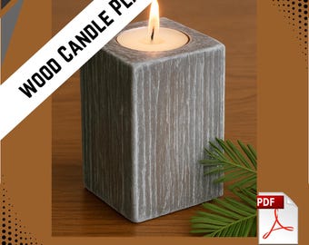 Wooden Candle Holder Plan PDF | DIY Wooden Candle Stand | Woodworking Candle Design | Decorative Wood Project | Digital Download