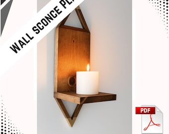 Wall Sconce Plan PDF | DIY Wooden Wall Light | Easy Woodworking Plan | Modern Sconce Pattern | Digital Download
