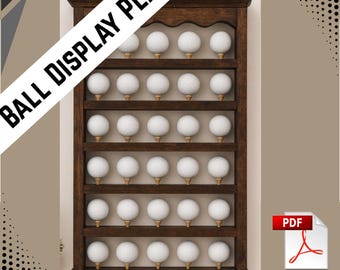 Golf Ball Display Case Plan PDF | DIY Wooden Golf Memorabilia Shelf | Sports Collectible Display | Woodworking Plan | Digital Download