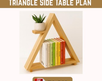 Triangle Side Table Plan PDF | DIY Woodworking Plans | Modern Geometric Table Blueprint | Instant Digital Download