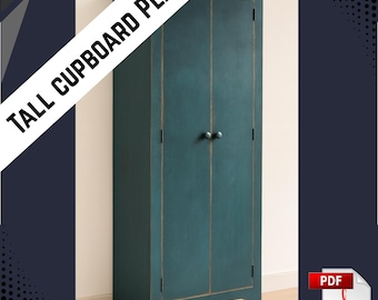 Tall Cupboard Plan PDF | DIY Wooden Storage Cabinet | Woodworking Furniture Plan | Tall Cabinet Design | Digital Download