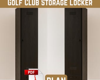 Golf Club Storage Locker Woodworking Plan | Golf Organizer Rack | Garage Sports Storage PDF