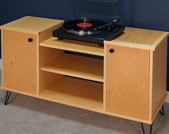 Record Player Stand with Storage Plan PDF | DIY Wooden Turntable Stand | Vinyl Record Organizer | Woodworking Plan | Digital Download