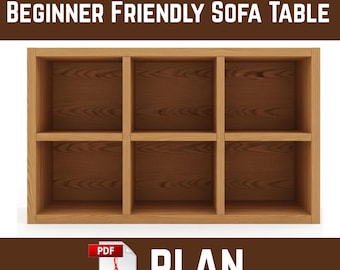 Friendly Sofa Table PDF Plan | DIY Wooden Couch Table Blueprint | Sofa Arm Table Woodworking Plan | Digital Download