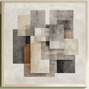 Arte de pared abstracto neutro moderno imprimible, decoración minimalista contemporánea en beige, descarga digital cuadrada