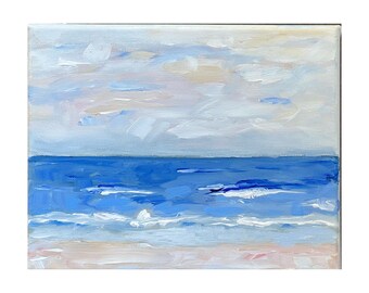 Original Seascape Painting: Impressionism Coastal Art, 8x10"