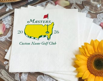 Personalized Golf Tournament Napkins, Masters Inspired Party Decor