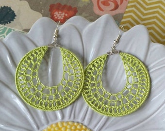 Pendientes crochet, Pendientes para chica, Pendientes ganchillo, Pendientes ligeros, Amigo invisible, Regalo para mujer, Regalo para ella