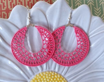 Pendientes crochet, Pendientes para chica, Pendientes ganchillo, Pendientes ligeros, Amigo invisible, Regalo para mujer, Regalo para ella