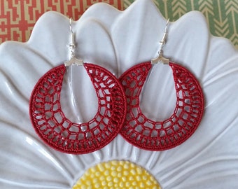 Pendientes crochet, Pendientes para chica, Pendientes ganchillo, Pendientes ligeros, Amigo invisible, Regalo para mujer, Regalo para ella