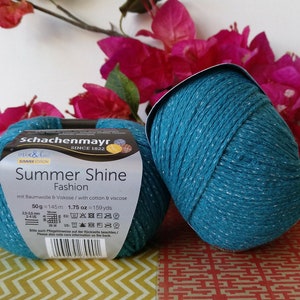 Brillance d&#39;été Schachenmayr. Laine à tricoter. Boule de coton. Brillance du coton. Fil Schachenmayr. Cadeau de Père Noël secret. Cadeau artisanal. Fil