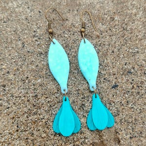 Fish-shaped earrings. Summer earrings. Ocean earrings. Sea-colored earrings. Polymer clay jewelry. Handmade earrings.