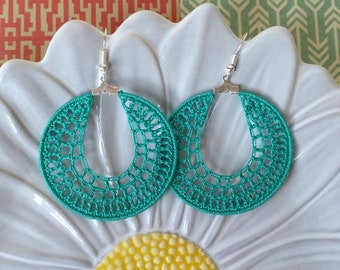 Pendientes crochet, Pendientes para chica, Pendientes ganchillo, Pendientes ligeros, Amigo invisible, Regalo para mujer, Regalo para ella