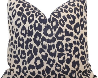 Outdoor Schumacher Iconic Leopard in Iconic Leopard Linen Pillow Cover w