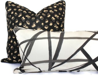 Oat designer pillow covers Channels Plum Decorative Pillow