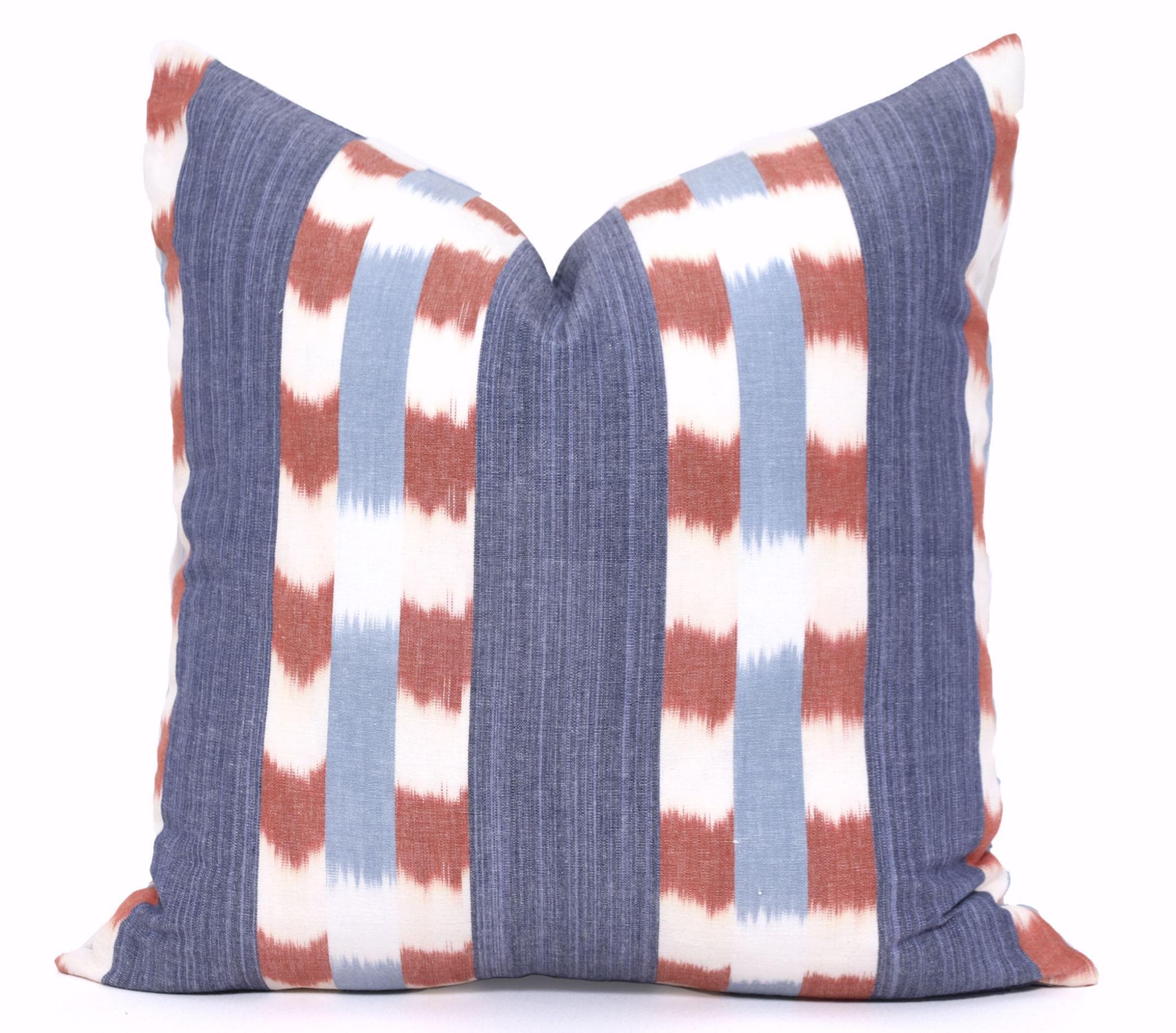 Federa Per Cuscino Avigers In Velluto A Righe 50x50 Cm, Motivo Solo Fronte, Colore Blu Navy Con Righe Bianco E Oro, Chiusura Con Cerniera Invisibile - 2
