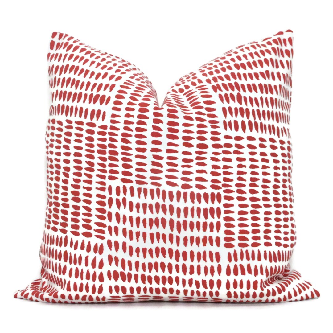 Sister Parish Albert Red Decorative Pillow Cover 18x18, 20x20, 22x22