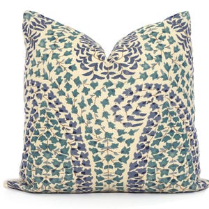 Lisa Fine Peacock Lahore Paisley Decorative Pillow Cover 18x18, 20x20, 22x22, 24x24, Eurosham or Lumbar Pillow, block print pillow
