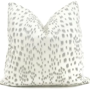 Brunschwig Fils Les Touches Gray Decorative Pillow Cover  18x18, 20x20, 22x22, Eurosham or lumbar, accent pillow, polka dot
