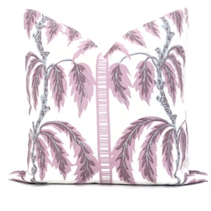 Sister Parish Parma Purple Palms Decorative Pillow Cover  18x18, 20x20 or lumbar, lilac lavender purple cushion throw cover