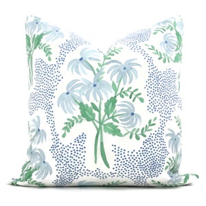 Light Blue Pearl's Bouquet Decorative Pillow Cover, Throw Pillow, Accent Pillow, Pillow Sham blue green floral flower pillow Danika Herrick